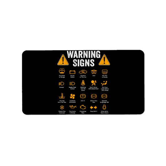 Funny Driving Warning Signs 101 Auto Mechanic Gift Etiket (Voorkant)