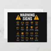 Funny Driving Warning Signs 101 Auto Mechanic Gift Feestdagenkaart (Voorkant / Achterkant)