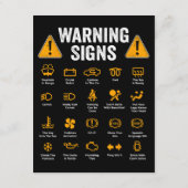 Funny Driving Warning Signs 101 Auto Mechanic Gift Informatiekaartje (Achterkant)