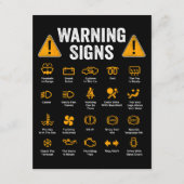 Funny Driving Warning Signs 101 Auto Mechanic Gift Informatiekaartje (Voorkant)