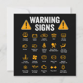 Funny Driving Warning Signs 101 Auto Mechanic Gift Kaart (Voorkant)