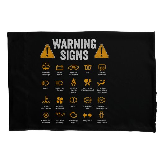 Funny Driving Warning Signs 101 Auto Mechanic Gift Kussensloop (Voorkant)