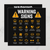 Funny Driving Warning Signs 101 Auto Mechanic Gift Save The Date (Voorkant / Achterkant)