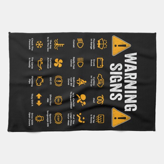 Funny Driving Warning Signs 101 Auto Mechanic Gift Theedoek (Horizontaal)