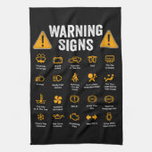 Funny Driving Warning Signs 101 Auto Mechanic Gift Theedoek (Verticaal)