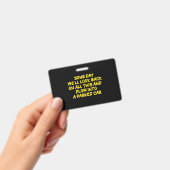 Funny Driving While Nostalgic Cautionary Quote Badge (Handheld)