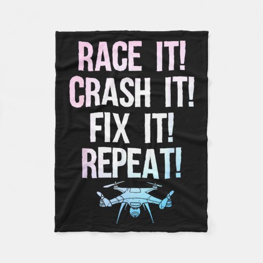 Funny Drone Art For Men Women Boys Drone Racing Dr Fleece Deken (Voorkant)