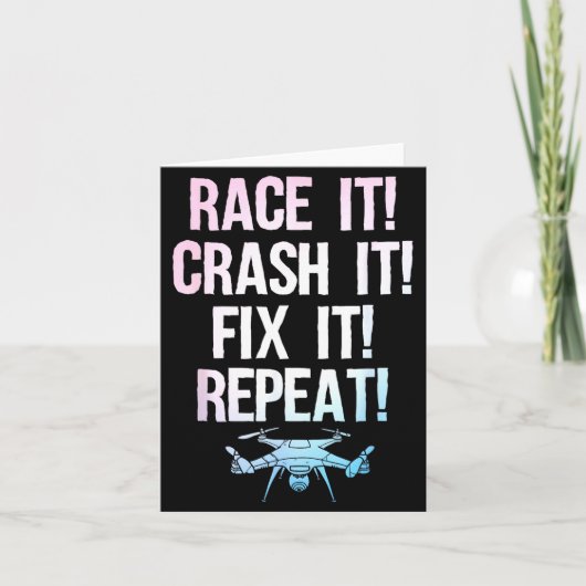 Funny Drone Art For Men Women Boys Drone Racing Dr Kaart (Voorkant)