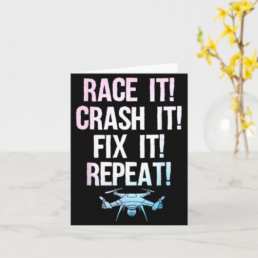 Funny Drone Art For Men Women Boys Drone Racing Dr Kaart (Gele Bloem)