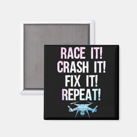 Funny Drone Art For Men Women Boys Drone Racing Dr Magneet (Voorkant / Achterkant)