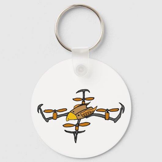 Funny Drone Flying Eagle Art Sleutelhanger (Voorkant)