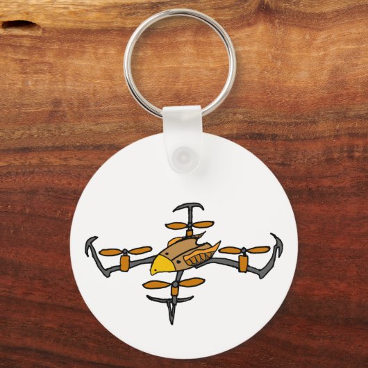 Funny Drone Flying Eagle Art Sleutelhanger (Voorkant)