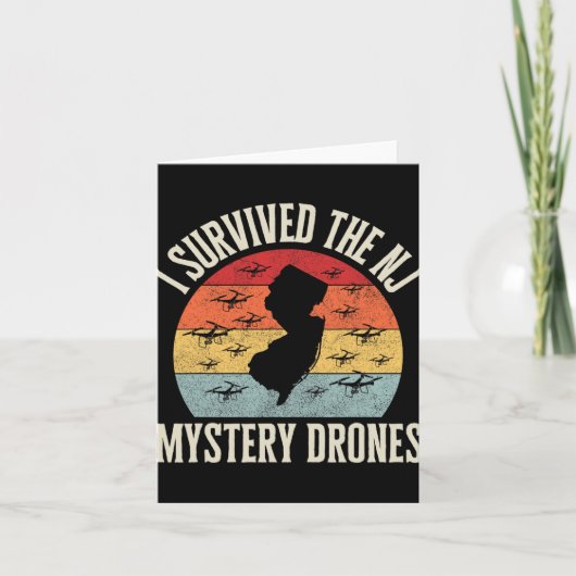 Funny Drone Lover I Survived The New Jersey Myster Kaart (Voorkant)