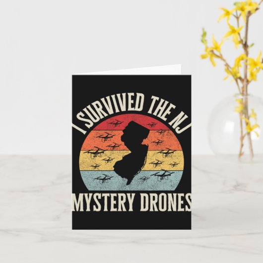 Funny Drone Lover I Survived The New Jersey Myster Kaart (Gele Bloem)
