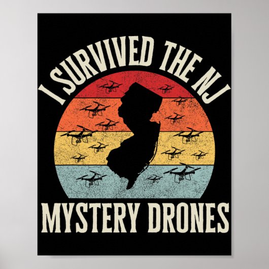 Funny Drone Lover I Survived The New Jersey Myster Poster (Voorkant)