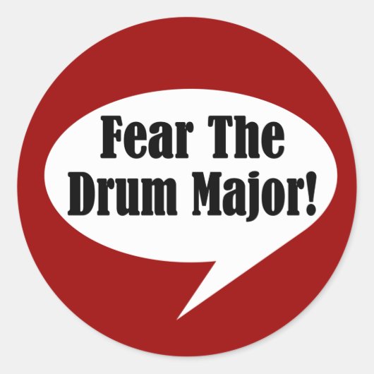 Funny Drum Major Ronde Sticker (Voorkant)