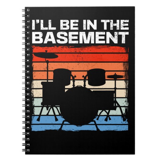 Funny Drum Set Retro Drummer Notitieboek (Voorkant)