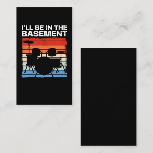 Funny Drum Set Retro Drummer Visitekaartje (Voorkant / Achterkant)