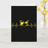 Funny Drummer Art For Men Women Kids Drumming Love Kaart (Gele Bloem)