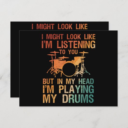 Funny Drummer Art voor mannen Drum Player Percus (Voorkant / Achterkant)