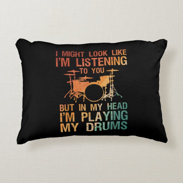Funny Drummer Art voor mannen Drum Player Percus Accent Kussen (Voorkant)