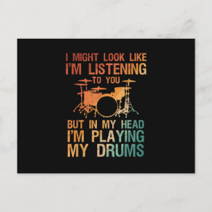 Funny Drummer Art voor mannen Drum Player Percus Briefkaart