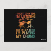 Funny Drummer Art voor mannen Drum Player Percus Briefkaart (Achterkant)
