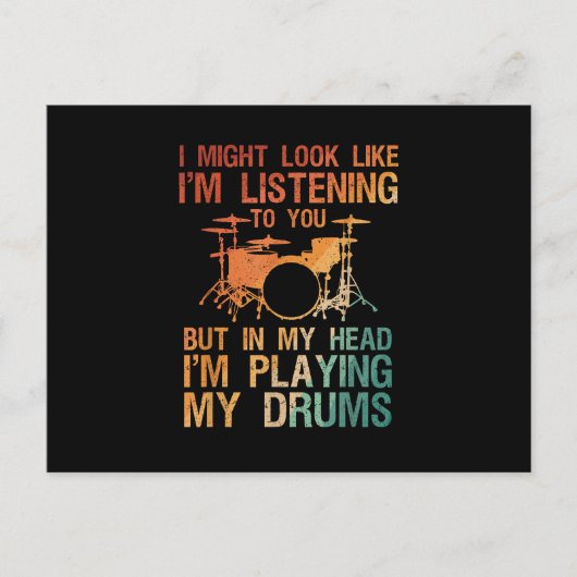Funny Drummer Art voor mannen Drum Player Percus Briefkaart (Voorkant)