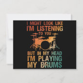 Funny Drummer Art voor mannen Drum Player Percus Feestdagenkaart (Achterkant)