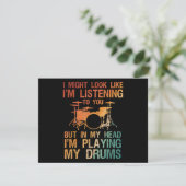 Funny Drummer Art voor mannen Drum Player Percus Feestdagenkaart (Staand voorkant)
