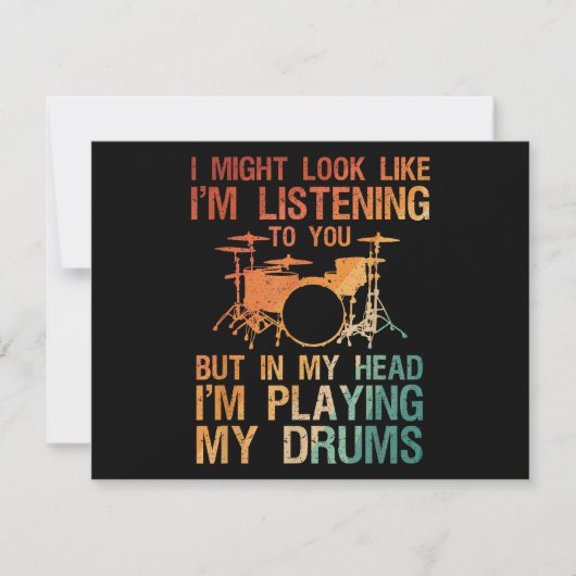 Funny Drummer Art voor mannen Drum Player Percus Feestdagenkaart (Voorkant)