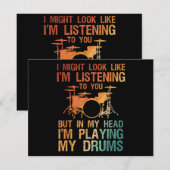 Funny Drummer Art voor mannen Drum Player Percus Feestdagenkaart (Voorkant / Achterkant)