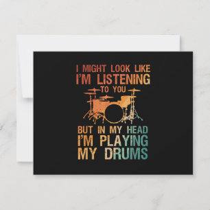 Funny Drummer Art voor mannen Drum Player Percus Feestdagenkaart