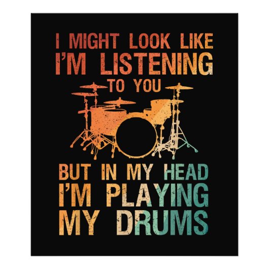 Funny Drummer Art voor mannen Drum Player Percus Foto Afdruk (Voorkant)