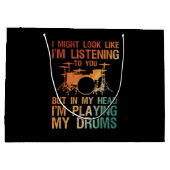 Funny Drummer Art voor mannen Drum Player Percus Groot Cadeauzakje (Achterkant)