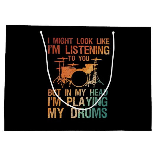 Funny Drummer Art voor mannen Drum Player Percus Groot Cadeauzakje (Achterkant)