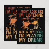 Funny Drummer Art voor mannen Drum Player Percus Informatiekaartje (Voorkant / Achterkant)