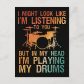 Funny Drummer Art voor mannen Drum Player Percus Informatiekaartje (Achterkant)