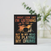 Funny Drummer Art voor mannen Drum Player Percus Informatiekaartje (Staand voorkant)