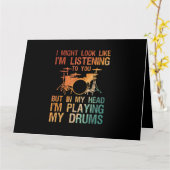 Funny Drummer Art voor mannen Drum Player Percus Kaart (Gele Bloem)