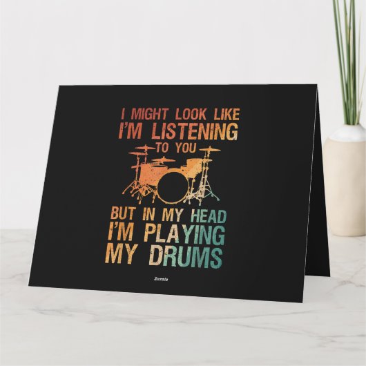 Funny Drummer Art voor mannen Drum Player Percus Kaart (Achterkant)