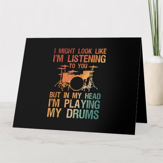 Funny Drummer Art voor mannen Drum Player Percus Kaart (Voorkant)