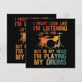Funny Drummer Art voor mannen Drum Player Percus Kaart (Voorkant / Achterkant)