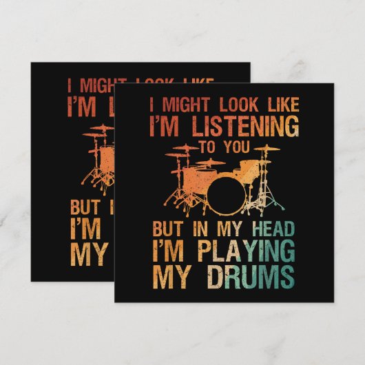 Funny Drummer Art voor mannen Drum Player Percus Kaart (Voorkant / Achterkant)