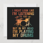 Funny Drummer Art voor mannen Drum Player Percus Kaart (Achterkant)
