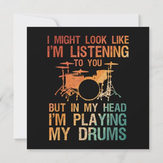 Funny Drummer Art voor mannen Drum Player Percus Kaart (Achterkant)