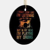 Funny Drummer Art voor mannen Drum Player Percus Keramisch Ornament (Rechts)