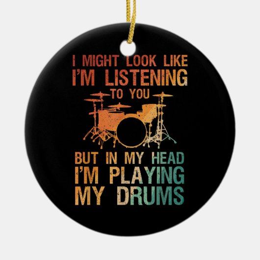 Funny Drummer Art voor mannen Drum Player Percus Keramisch Ornament (Voorkant)