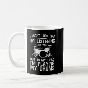 Funny Drummer Art voor mannen Drum Player Percus Koffiemok