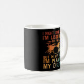 Funny Drummer Art voor mannen Drum Player Percus Koffiemok (Voorkant rechts)